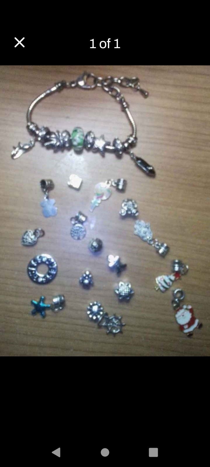 sterling charm bracelet w misc charms