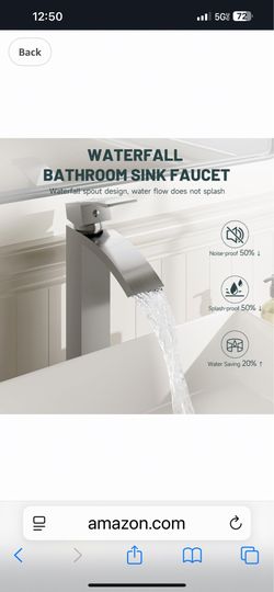 Waterfall Spout One Hole Solid Brass Vessel  Oil Rubbed, And Nickel  F50