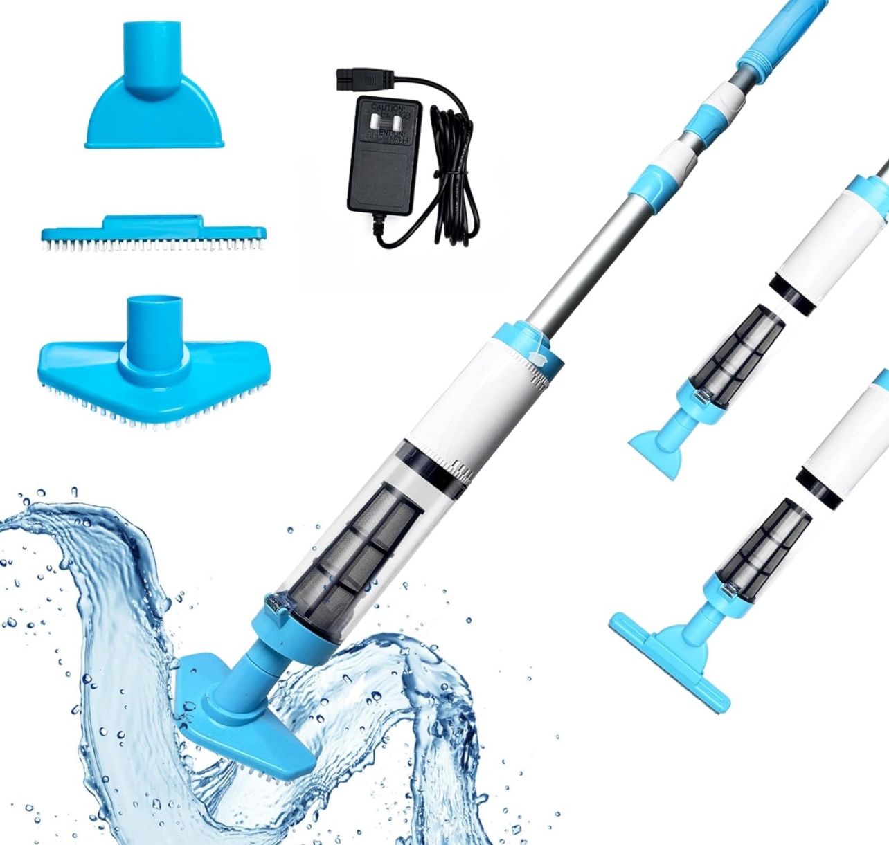 New 3 in 1 Cordless Rechargeable Pool Vacuum, Handheld Pool Cleaner Ideal for Spas, Hot Tubs and Small Pools