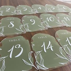 Acrylic Table Number Signs