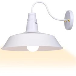 14 inch Industrial Wall Sconce Light (Color: White) - Home Business Lighting - Remodeling Needs