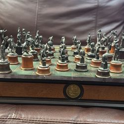 The Frederic Remington Bronze Chess Set by The Franklin Mint