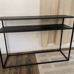 Black aluminum console table $100