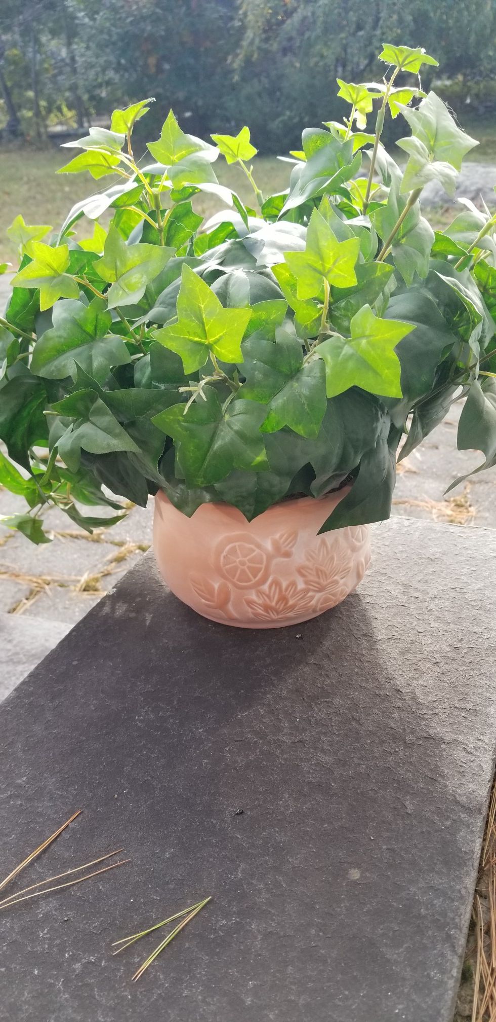 Fake house plant in clay pot