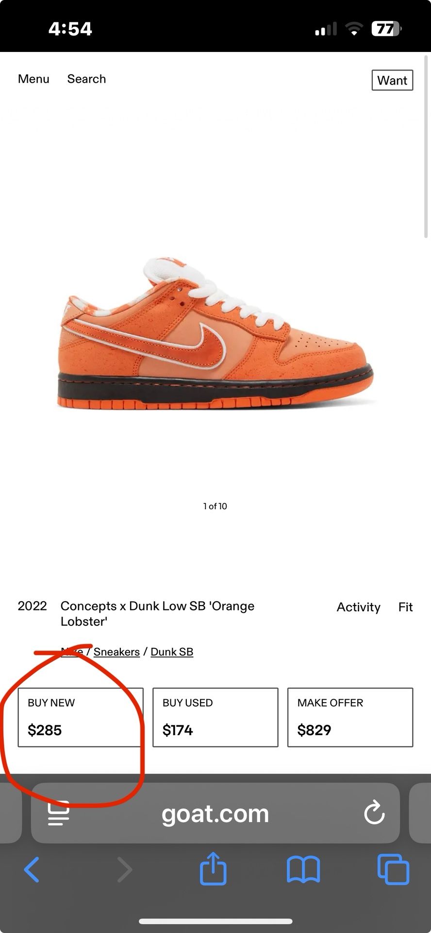 Orange Lobster CONCEPT Dunks 