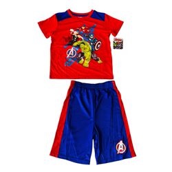 Marvel Averagers Boys Size 7 outfit 2 Piece Set Tee Shirt + Shorts