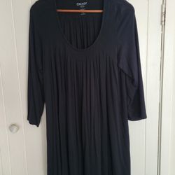 Black Knee Length 3/4 Sleeve Maxi Dress