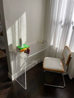 CB2 Acrylic Peekaboo Console Desk