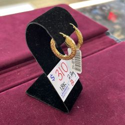 18K Gold Hoop Earrings 2.2gram