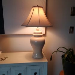 Beautiful  Cream colored lamp measures  26 inches high