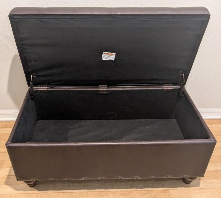 Espresso Tufted Storage Ottoman