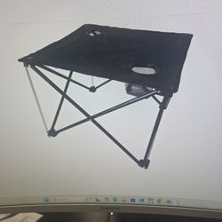 Folding Chair Camping Table with Drink Holders and Carry Bag