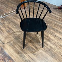 Four Round Black Chairs