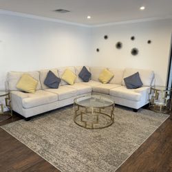 Living Room Sectional Sofa ( Living Spaces) coffee and tables