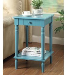 High Quality New Solid Wood Blue Night Stand/End Table with A Drawer