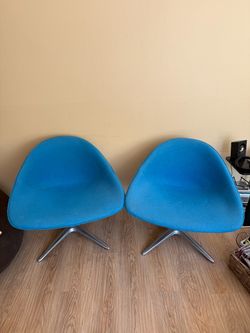 Blue swivel chairs
