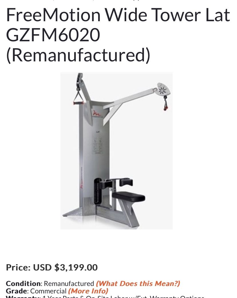 Freemotion Lat Pull-down Cable