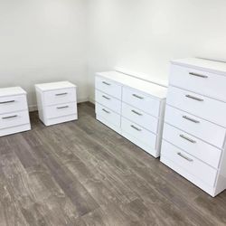 Dresser, Chest And 2 Nightstands - Cómoda, Gavetero Y 2 Mesitas De Noche 