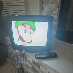 RCA E13318 13" CRT Color TV Retro Gaming Monitor Front AV Inputs W/remote