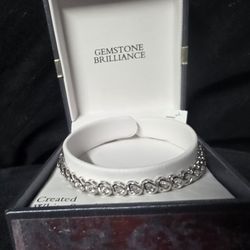 White Sapphireheart Tennis Bracelet