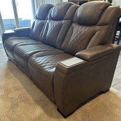 Strike first Triple Power Leather Reclining Sofa