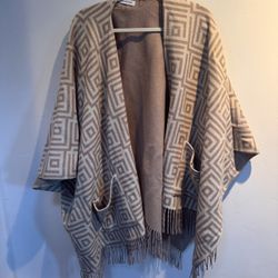 Nordstrom Reversible Wool And Cashmere Ruana / Poncho