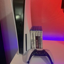 PS5 w/ Disc Drive and 5 Games