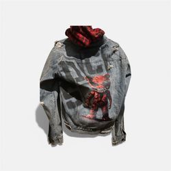 Men size Small Jean jacket with hoodie