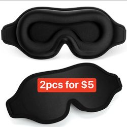FlyCoco Blackout Eye Mask for Sleeping, 3D Contoured Cup No Pressure Sleep Mask with Adjustable Strap, Ultra-Thin Sides Breathable Lightweight Soft Ey