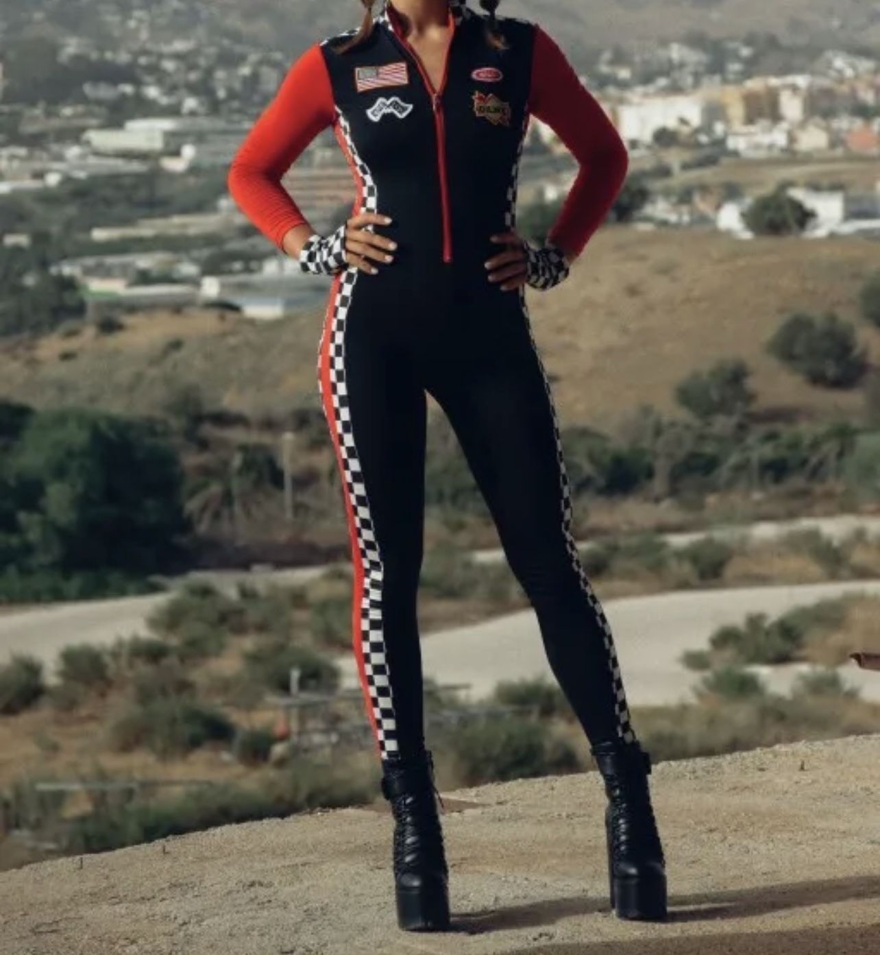 Women Sexy Race Car Driver Costumes Long Sleeves Racer Racing Girl ...