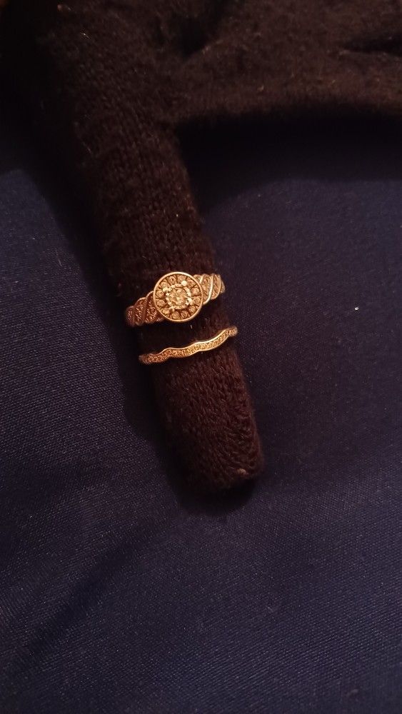 Vintage Engagement Ring And Wedding Band