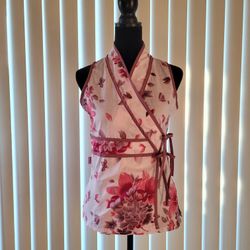 Floral Sleeveless Wrap Top