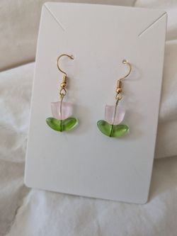 Glass tulip earrings