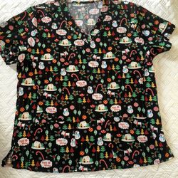 Christmas Scrub Top