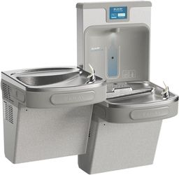 Elkay ezH2O LZSTL8WSLK Filtered Bottle Filling Station + Dual Drinking Fountain