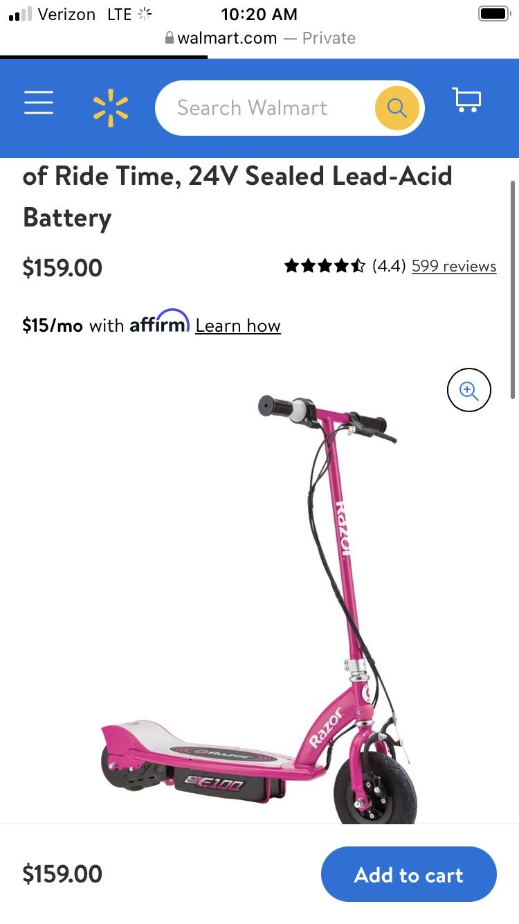 Razor Electric Scooter Pink