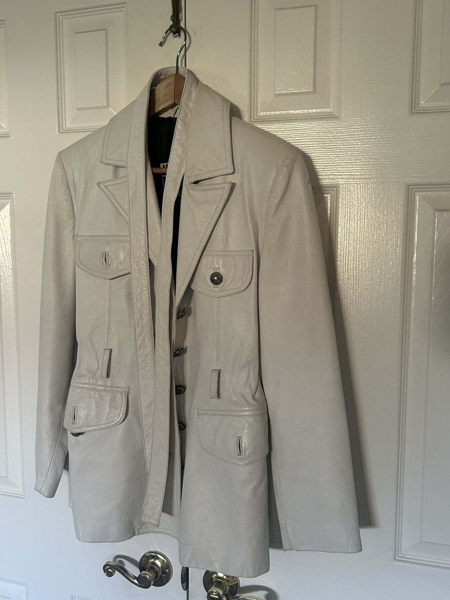 White Leather Jacket 