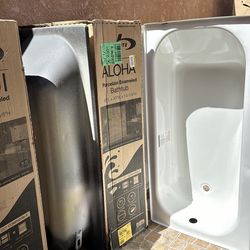 Bootz Industries Aloha 60 in. x 30 in. Alcove Soaking Bathtub with Left Drain in White