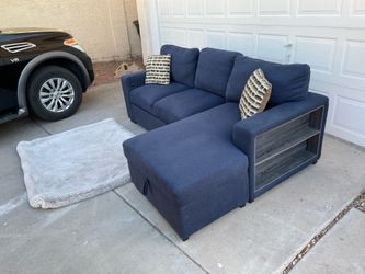 Blue Sectional with Drawers and pull out $230 obo