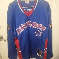 Detroit Stars PNLPA Negro League SEWN Blue/Red L/S Baseball Jersey SZ XL - Cool