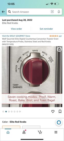 Williams-Sonoma - May 2020 - Wolf Gourmet Countertop Oven Elite, Red Knob