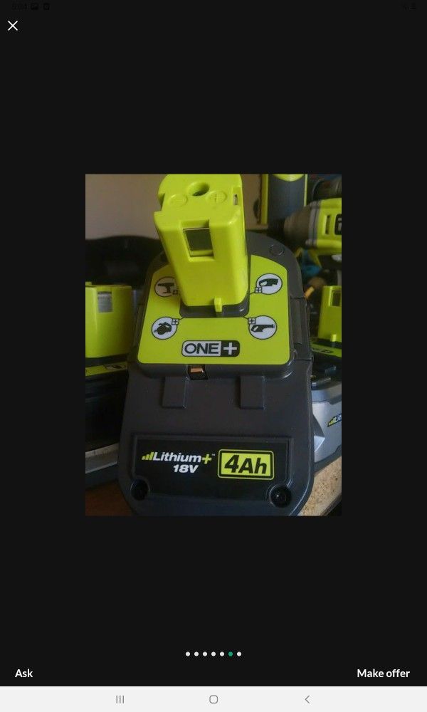 RYOBI 18V LITHLUM 4.0AH BATTERIES BRAND NEW EACH POR UNA