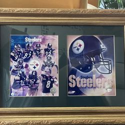 NFL Pittsburgh Steelers  Flame Art With Players and Helmet 25x18