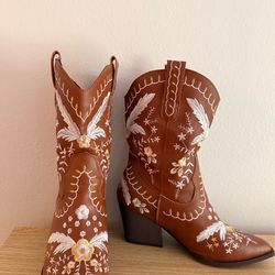 Womens brown cowgirl boots