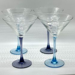 “hammered Look” Glass Martini Glasses 