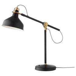 Black lamp with LED bulb