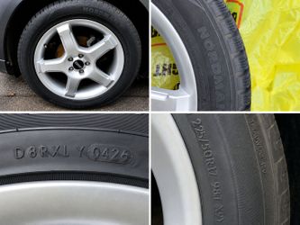 Set of (4) Wheels & (6) 90% Tread Tires (1 Set & 1 pair) –$300 OBO
