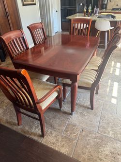Cherry Wood Dining Table with 6 Chairs