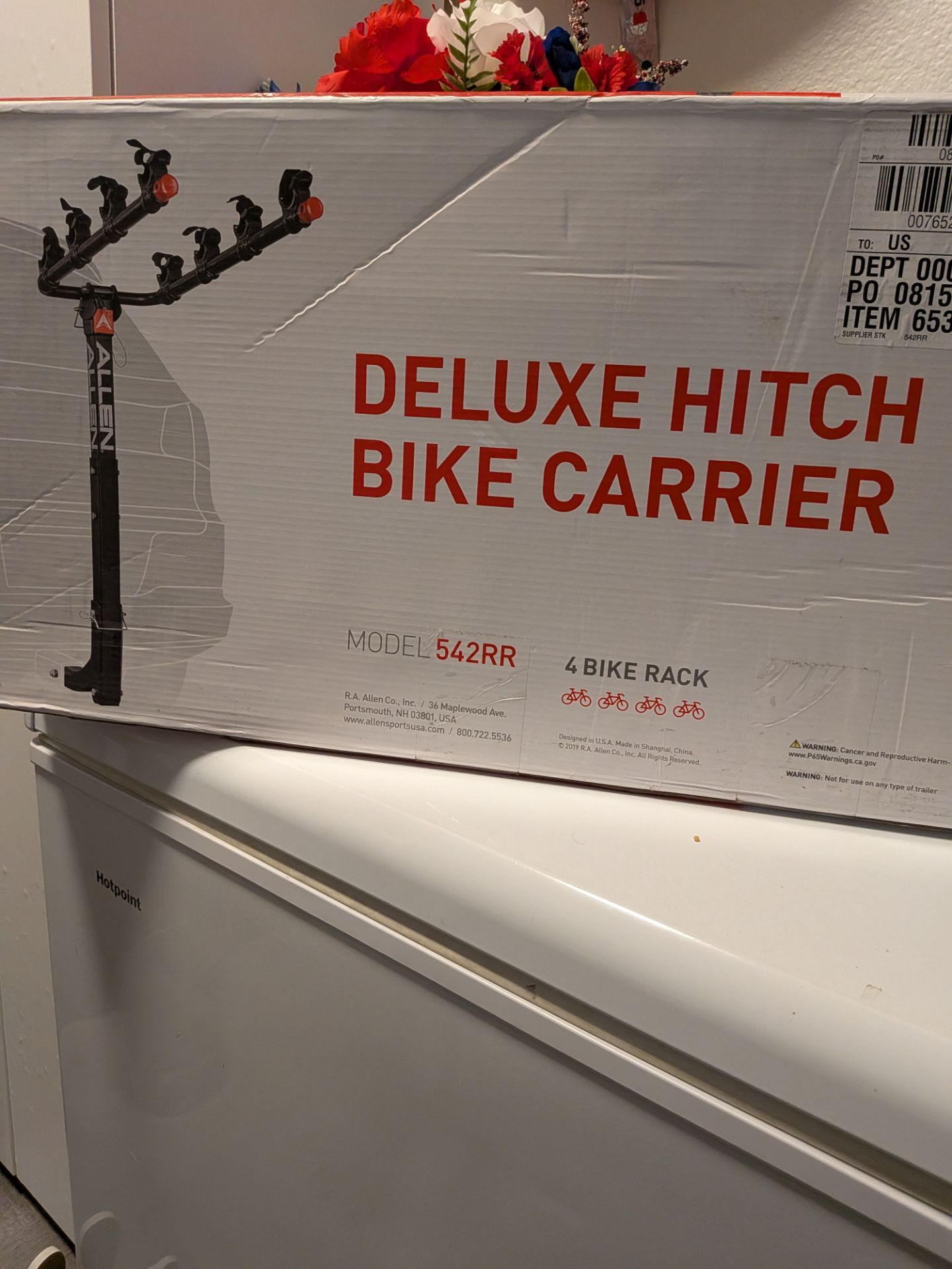 Allen Sports Deluxe 4-Bicycle Hitch Mounted Bike Rack Carrier, Model 542RR