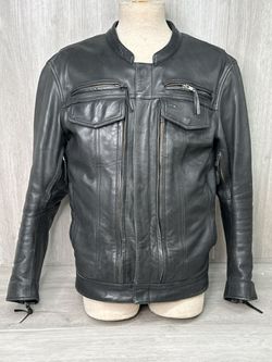 Eagle Leather Highwayman Motorcycle Jacket Black Cowhide Size M (A1D029912)